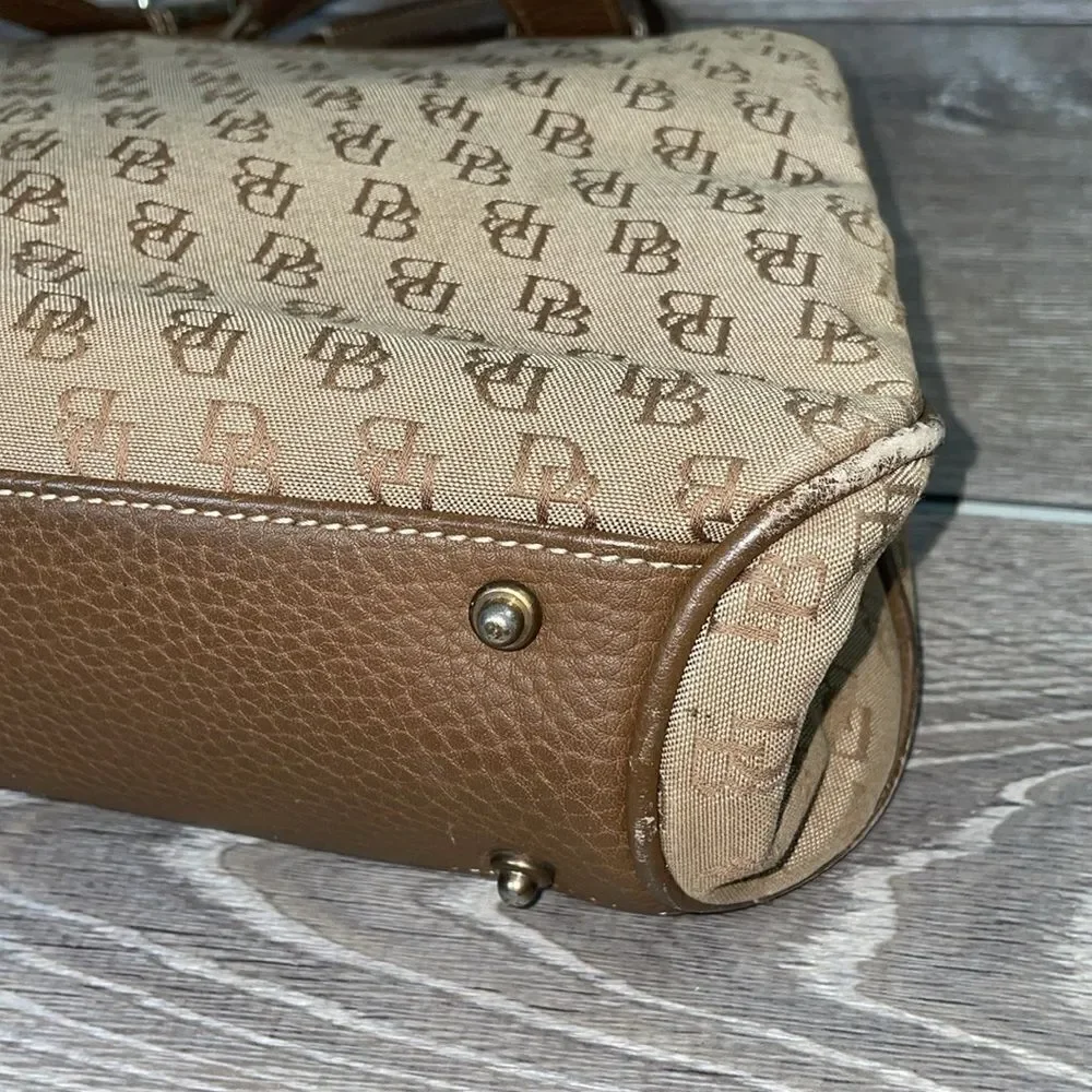 Dooney & Bourke Signature Monogram Canvas Small Buckle Satchel 8.5”x 4”x 12.5”